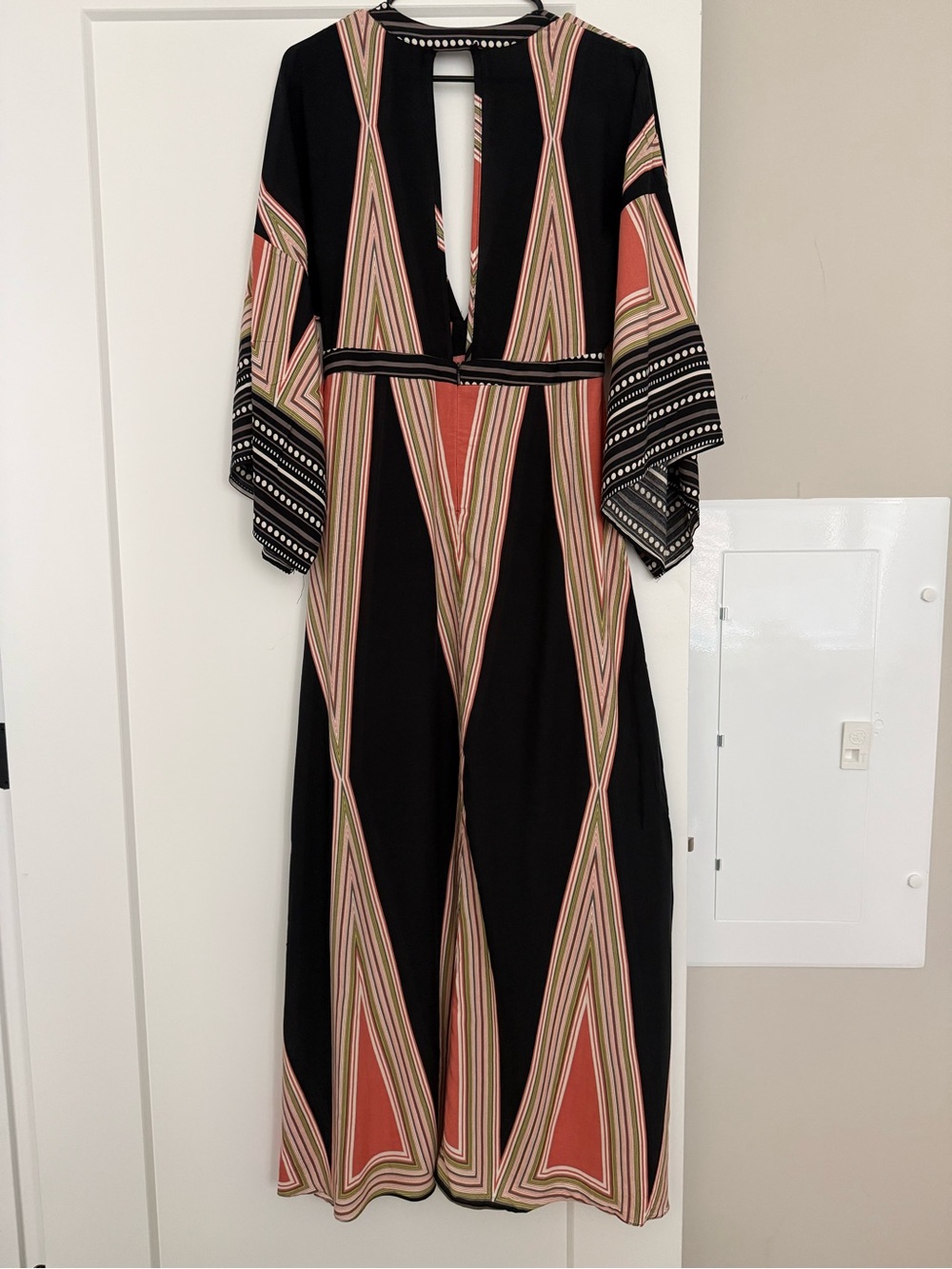 Lulus Montecito Black Print Maxi Dress M - Picture 16 of 17